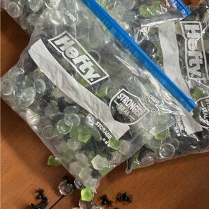 Three sandwich bags of decorative Halloween stone.